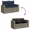 vidaXL 9-delige Loungeset met kussens poly rattan grijs