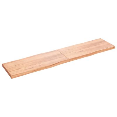 vidaXL Tafelblad natuurlijke rand 220x50x(2-6)cm eikenhout lichtbruin