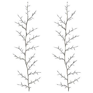 vidaXL LED-wilgenrank kerstdecoratie 2 st Zwart 180 cm Staal 192 LED's