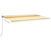 vidaXL Luifel vrijstaand automatisch 600x350 cm geel en wit