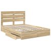 vidaXL Opslag bed met lade Sonoma Eiken 140 x 200 cm Bewerkt hout