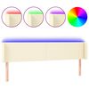 vidaXL Hoofdbord LED 163x16x78/88 cm kunstleer cr&egrave;mekleurig