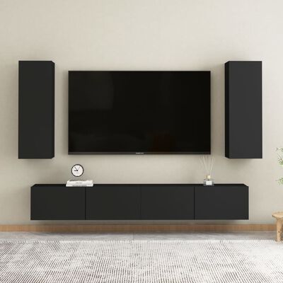 vidaXL Tv-meubel 30,5x30x90 cm spaanplaat zwart