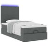 vidaXL Ottoman bed met matras en LED's 100x200cm stof donkergrijs