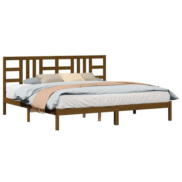 vidaXL Bedframe massief hout honingbruin 200x200 cm