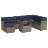 vidaXL 9-delige Loungeset met kussens poly rattan acacia grijs