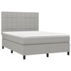 vidaXL Boxspring met matras en LED stof lichtgrijs 140x190 cm