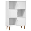 vidaXL Boekenkast MOLDE 90x35x133,5 cm massief grenenhout wit