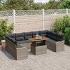 vidaXL Tuin Sofa Set 10 pcs Grijs Poly rattan en gepoedercoat staal