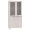 vidaXL Hoge kast HAMAR massief grenenhout wit
