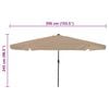 vidaXL Tuinparasol Taupe en Zwart 395 x 395 x 245 cm