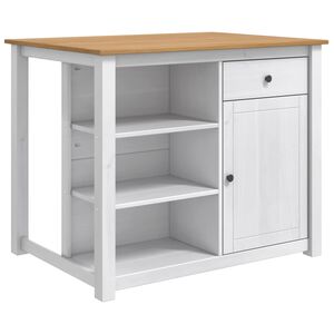 vidaXL Keuken Trolley PANAMA 2 pcs Wit en Honing Was 112 x 77 x 90 cm