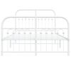 vidaXL Bedframe met hoofd- en voeteneinde metaal wit 120 x 190 cm