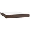 vidaXL Boxspring met matras en LED kunstleer bruin 140x190 cm