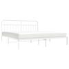 vidaXL Bedframe met hoofdbord metaal wit 200x200 cm