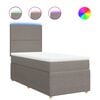 vidaXL Boxspring met matras stof taupe 90x190 cm