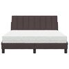 vidaXL Bed met matras "Hanko" stof donkerbruin 140x200 cm