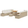 vidaXL Tuinbankenset met kussen 11 pcs Beige poly rattan