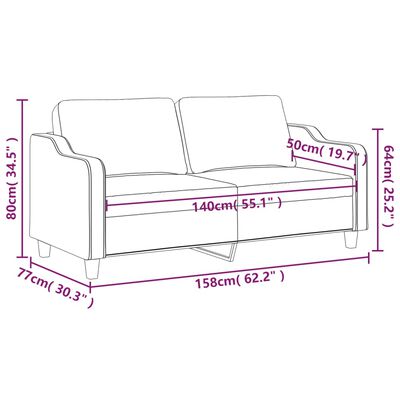 vidaXL Tweezitsbank 140 cm stof donkergrijs