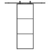 vidaXL Schuifdeur met beslagset 76x205 cm ESG glas zwart