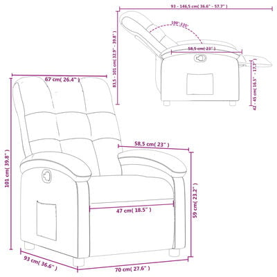 vidaXL Fauteuil verstelbaar stof taupe