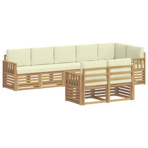 vidaXL Buiten bankenset 8 pcs Wit en cr&egrave;mekleurig 306 x 128,5 x 73 cm