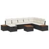 vidaXL Tuinbankenset 9 st Zwart poly rattan