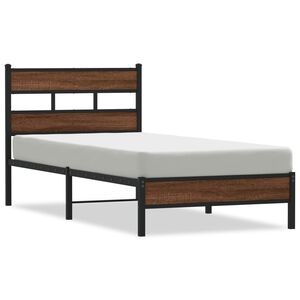 vidaXL Bedframe zonder matras bewerkt hout bruin eikenkleur 107x200 cm