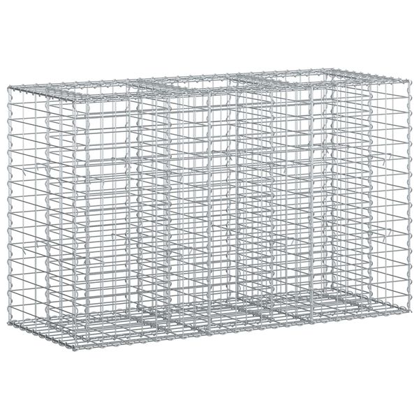 vidaXL Gabion Verhoogd Bed Zilver 130 x 50 x 80 cm