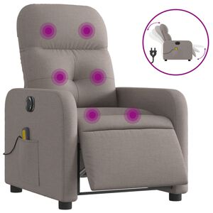 vidaXL Massagestoel elektrisch verstelbaar stof taupe
