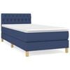 vidaXL Boxspring met matras stof blauw 100x200 cm