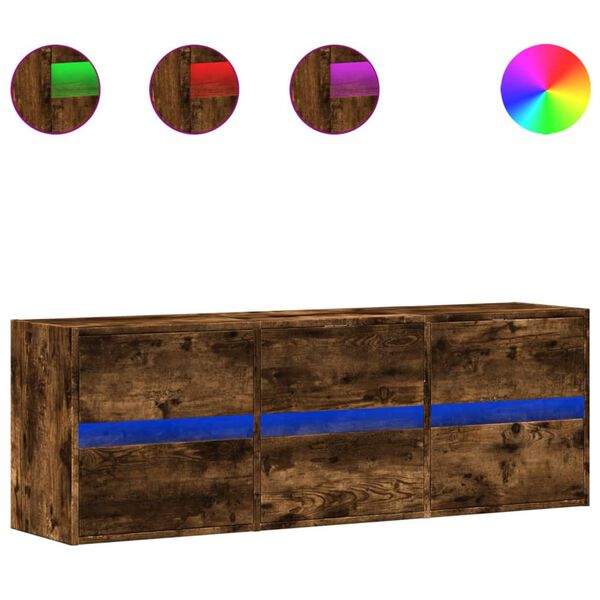 vidaXL Tv-wandmeubel met LED-verlichting 130x31x45 cm gerookt eiken