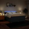 vidaXL Boxspring met matras stof blauw 180x200 cm