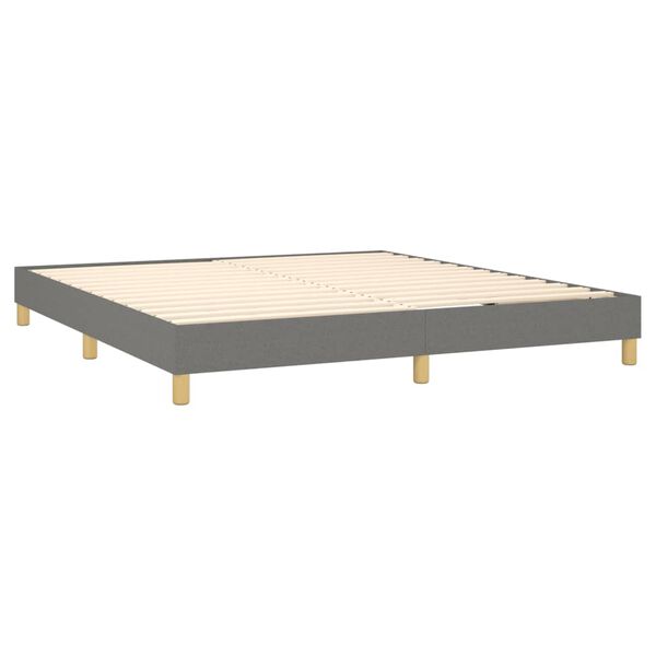 vidaXL Boxspring bed stof donkergrijs 180x200 cm