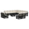 vidaXL Tuinbankenset 14 pcs Zwart en Cream Wit poly rattan