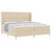 vidaXL Boxspringbed met hoofdeinde Cr&egrave;me 200 x 200 cm Stof