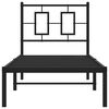 vidaXL Bedframe met hoofdbord metaal zwart 75x190 cm