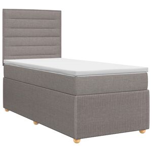 vidaXL Boxspringbed met matras met hoofdeinde Taupe 80 x 200 cm Stof