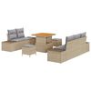 vidaXL Tuinbankenset 8 st 7-Aantal zitplaatsen Beige Poly riet