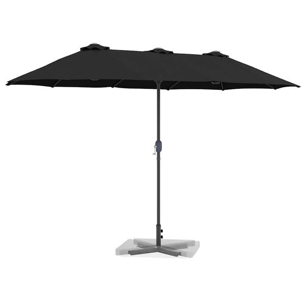 vidaXL Tuinparasol Zwart 370 x 197 x 239 cm Poedergecoat staal