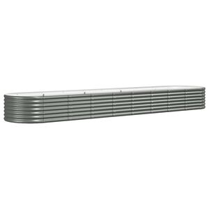 vidaXL Plantenbak 368x80x36 cm gegalvaniseerd staal grijs