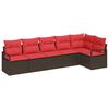 vidaXL Bankstel 6 pcs Bruin poly rattan
