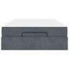 vidaXL Bedframe met matras met matras 2 pcs Dim Grijs Fluweel