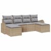 vidaXL Bankstel 6 st Beige en lichtgrijs poly rattan