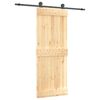 vidaXL Schuifdeur met beslag 80x210 cm massief grenenhout