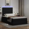 vidaXL Opbergbed met LED met matras Zwart 120 x 190 cm Nep Leer
