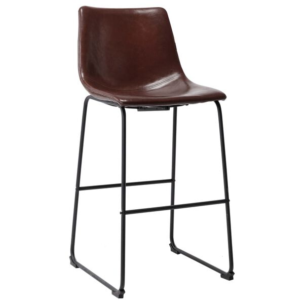 vidaXL Barkruk kunstleer glanzend bruin