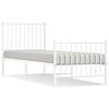 vidaXL Bedframe met hoofd- en voeteneinde metaal wit 80x200 cm