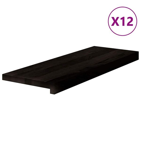 vidaXL Traptreden 12 st 70x30x2 cm massief eikenhout donkerbruin