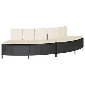 vidaXL Hottub-bankjes met kussens 2 st poly rattan zwart